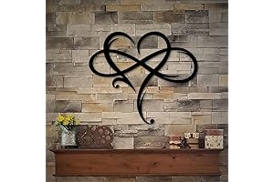 Infinity Heart Wall Decor - Small Metal Artwork for Home