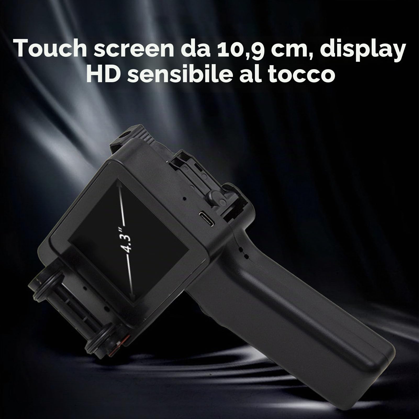 Bewinner Stampante a Getto D'inchiostro Portatile con Touch Screen HD 4,3 Pollici, Pistola Portatile per Stampante con Codice QR e Codice a Barre per etichette su