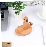 Vista 4 de Soporte de madera para teléfono móvil Soporte de teléfono con patrón de perro para oficina en casa