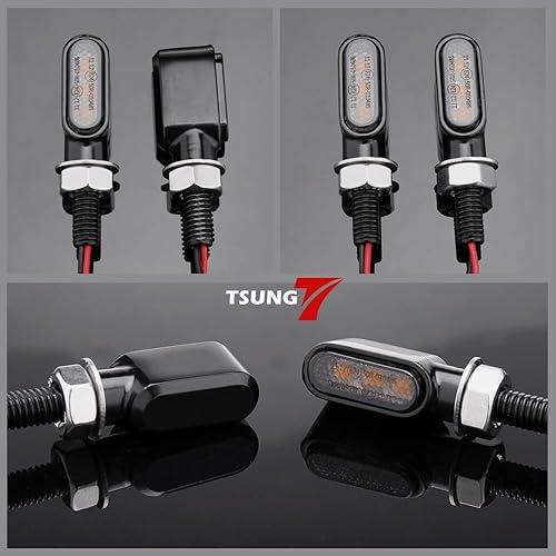Vista 10 de TSUNG Mini luces intermitentes LED para motocicleta, micro intermitentes para delantero/trasero, universal, pequeño indicador para Cafe Racer Bobber