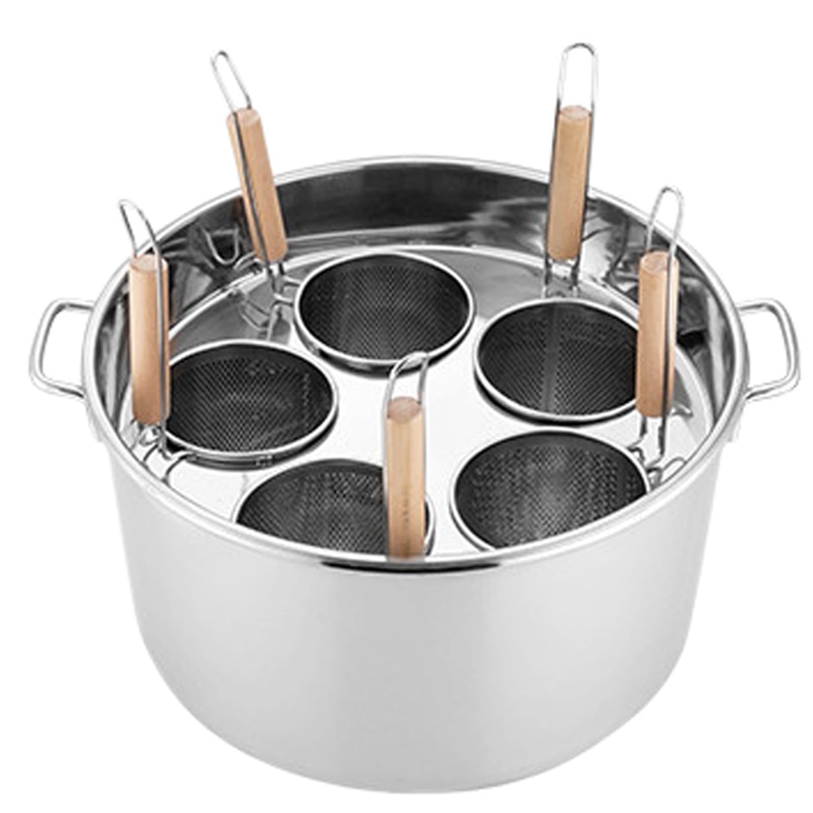 JYBNBBE Stock Pot, Stainless Steel Pasta Cooker Insert Set, Pasta Pot Cookware Set With Steamer Basket And Lid For Home Kitchen Restaurant,5 Holes,5 Holes