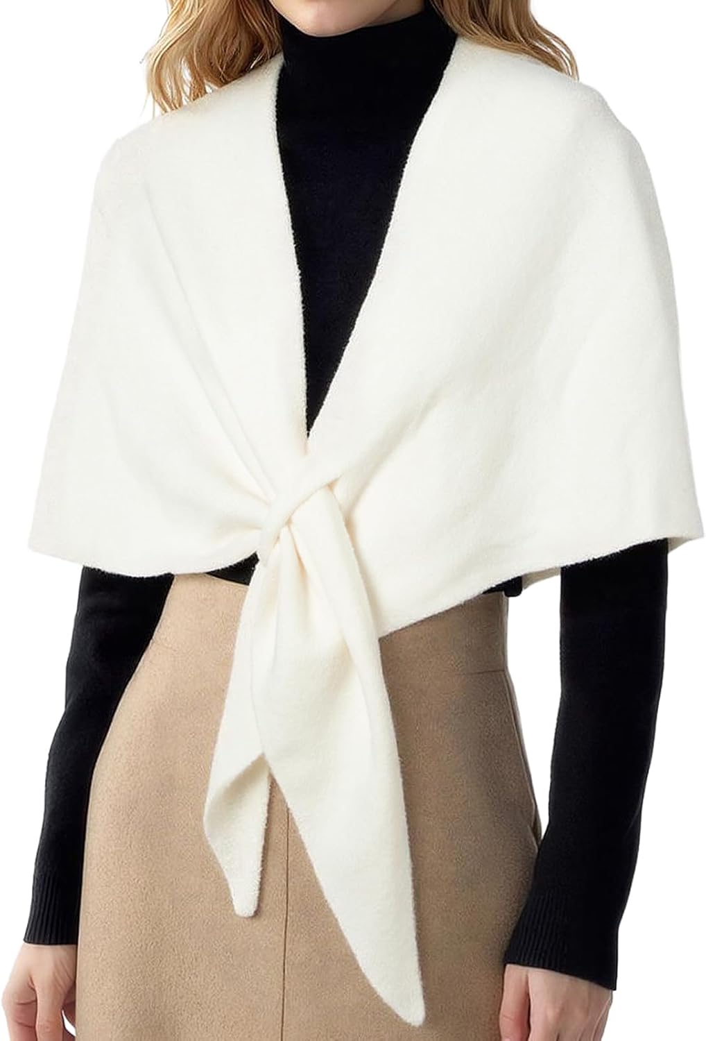 RIIQIICHY Shawl Wrap Women Pashmina Triangle Cape Knit Sweater Scarf for Fall Winter Fashion Accessory