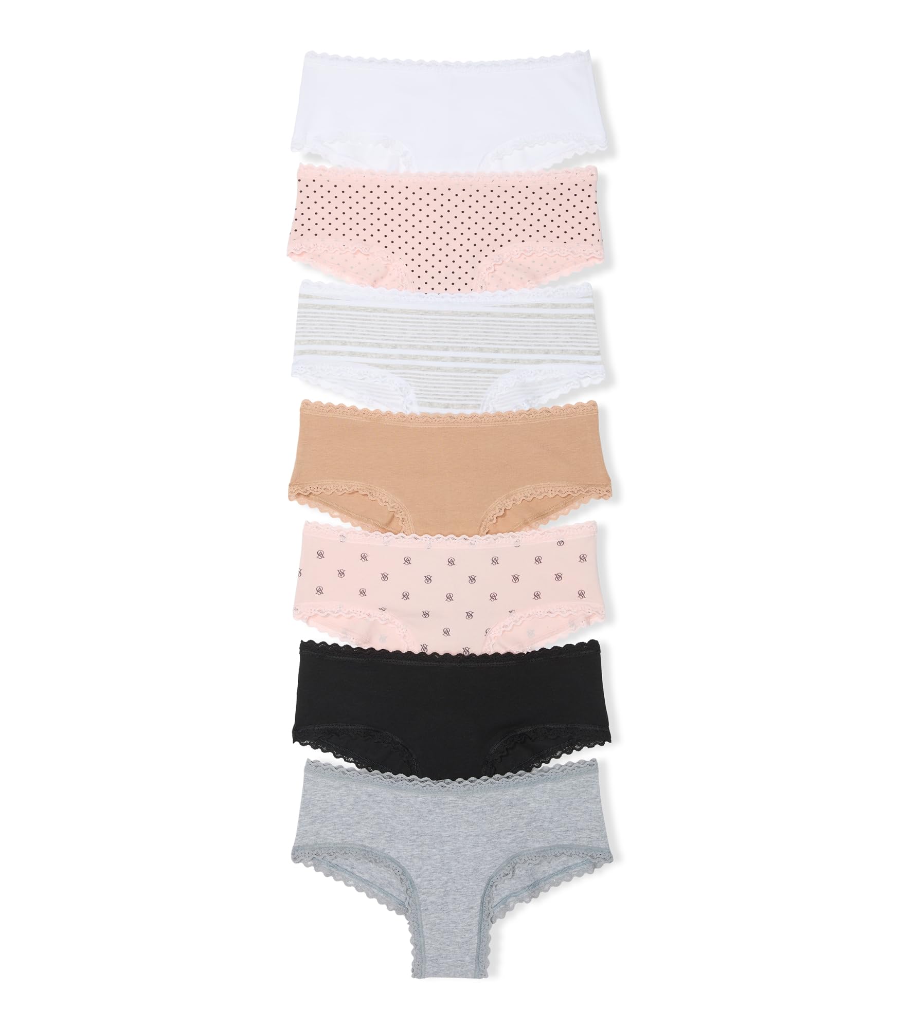 Victoria's Secret Biancheria intima da donna in pizzo e cotone, mutandine a copertura minima per le donne, confezione multipla (XS-XXL)