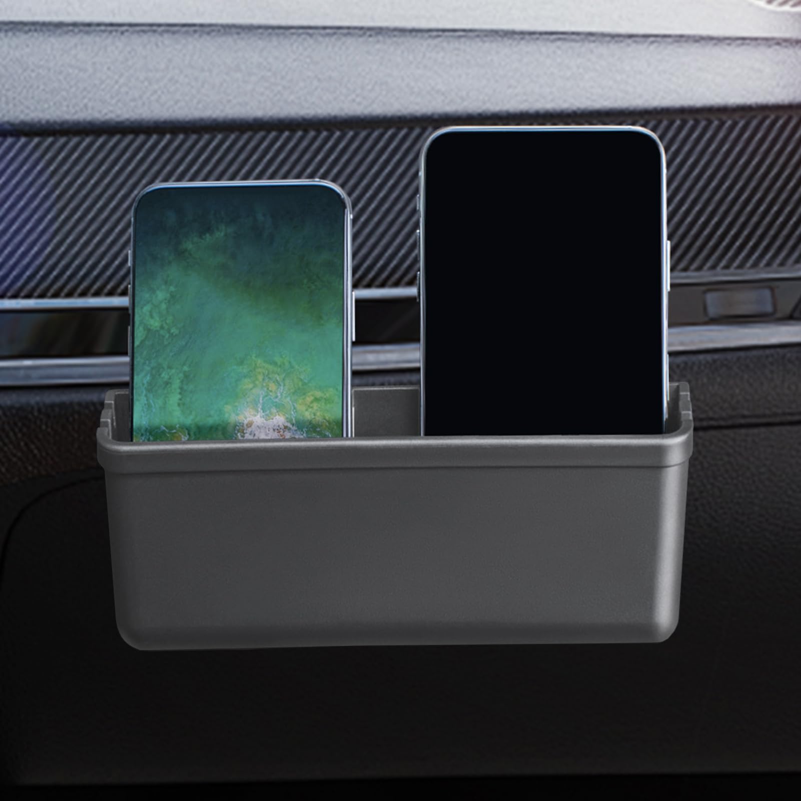 de almacenamiento lateral para puerta de coche - Organizador automático adhesivo, soporte compacto para monedas y objetos pequeños, diseño fácil de montar, interior resistente | Access