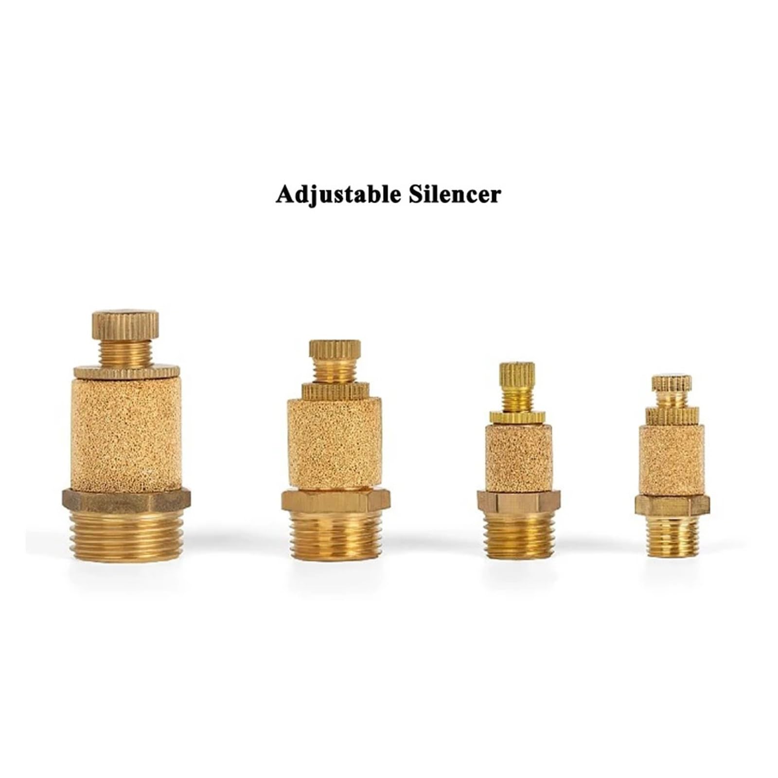 5PCS Pneumatische Messing Auspuff Schalldämpfer 1/8 1/4 3/8 1/2 BSP Außengewinde for Luft Lärm Einstellbar Lange Kurze BSL(Adjust-SLL-5PCS,1/2")