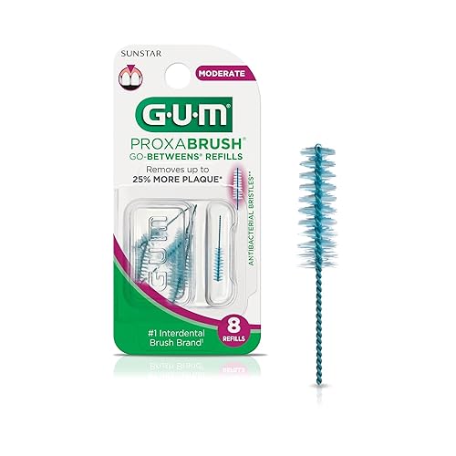 Sunstar 612A GUM Proxabrush Go-Betweens paquete de 8 cepillos interdentales de recambio con cerdas triangulares de nylon