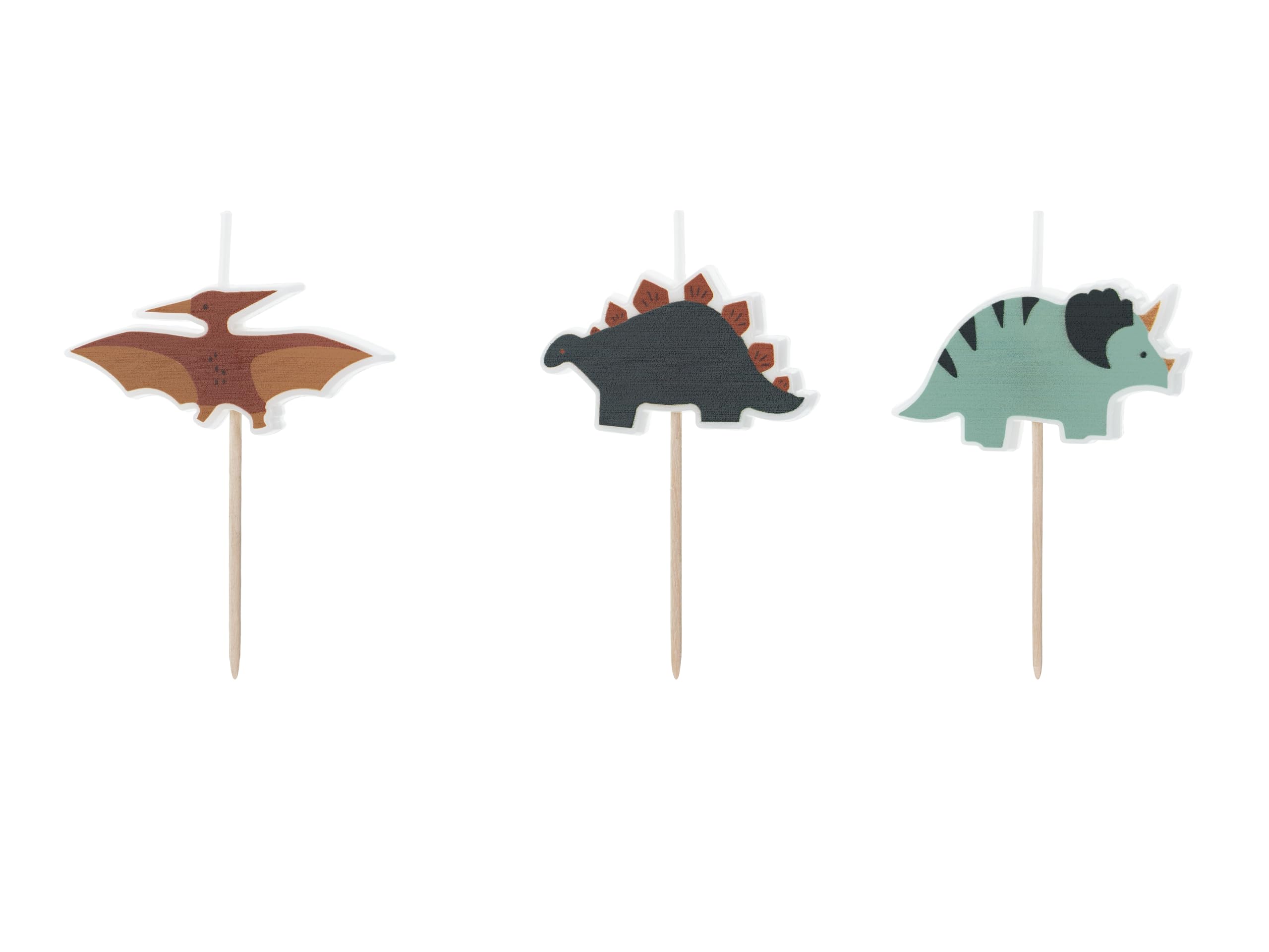 Inevitable Multicolor Dinosaur Themed Birthday Candles, Set Of 3, 3 Cm