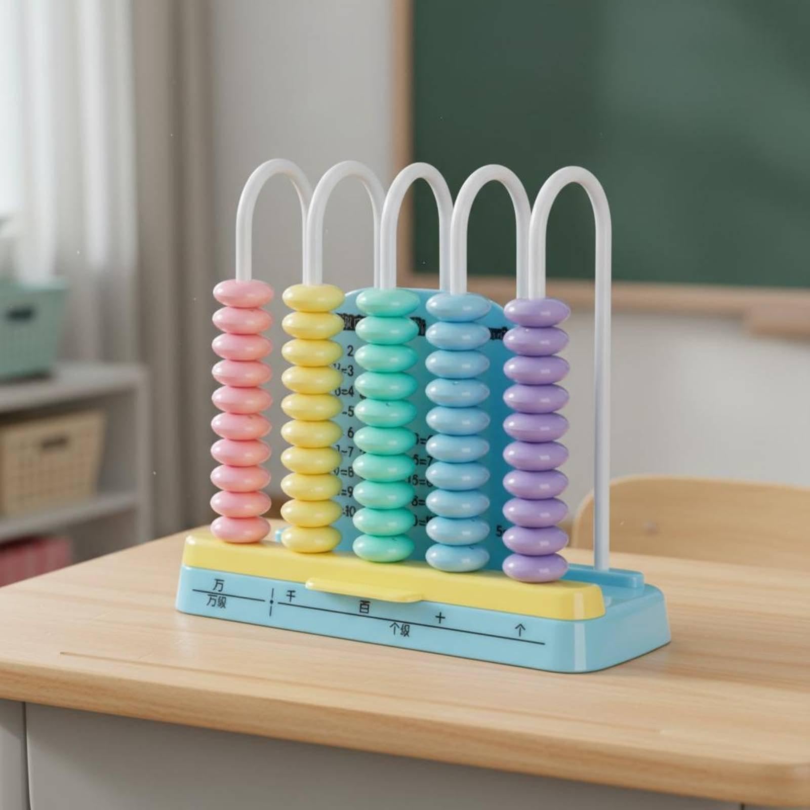 Boulier à 5 Rouleaux avec Remise à Zéro Rapide, Idéal pour Les Enfants D'âge Préscolaire et Primaire, 6 pièces
