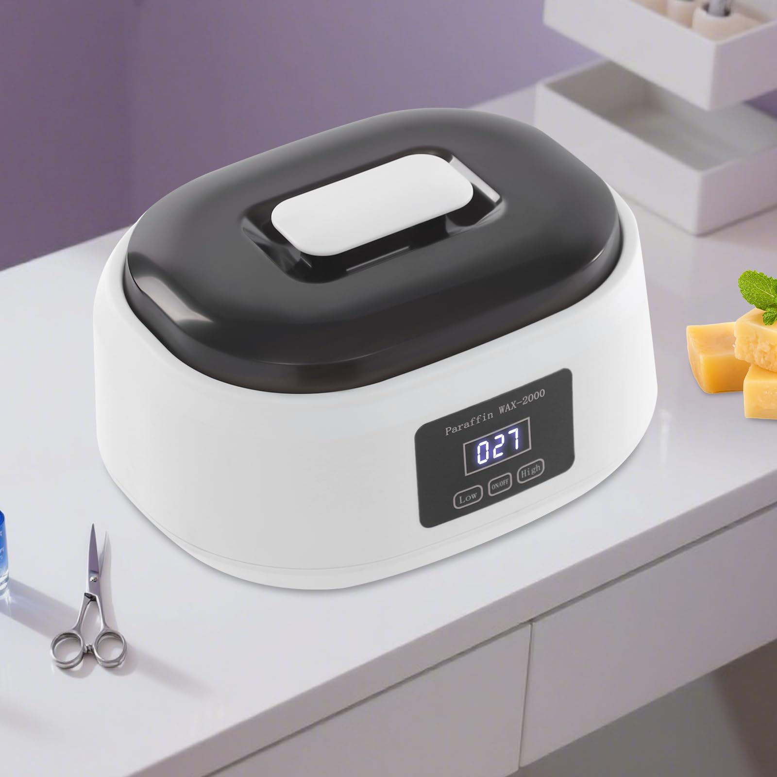Bagno di paraffina per mani e piedi, bagno di cera di paraffina per mani e piedi, set da bagno di paraffina per pelli secche e ruvide, ottimo regalo per spa, bianco
