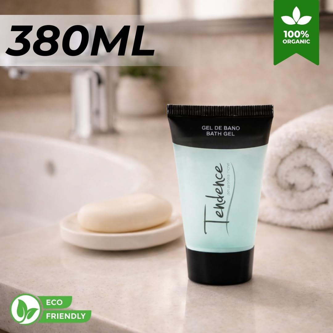 400 unidades Tubo de Gel de Ducha Amenities Hotel – Cosmética Hotelera Ecológica para Hoteles, Spa, Casas Rurales y Alojamientos Turísticos | Producto para Habitaciones, Formato Viaje.