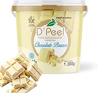 Cera Depilatória Hidrossolúvel Quente Natural Corporal Facial 1300g (1300g, Chocolate Branco)
