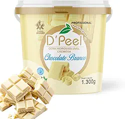 Cera Depilatória Hidrossolúvel Quente Natural Corporal Facial 1300g (1300g, Chocolate Branco)