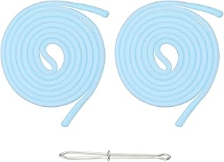 sourcing map 2 cuerdas de cordón de repuesto de 53 pulgadas, herramienta de costura con cordón de ajuste fácil para sudadera, pantalones, chaquetas, pantalones, abrigos, bolsas, color azul cielo