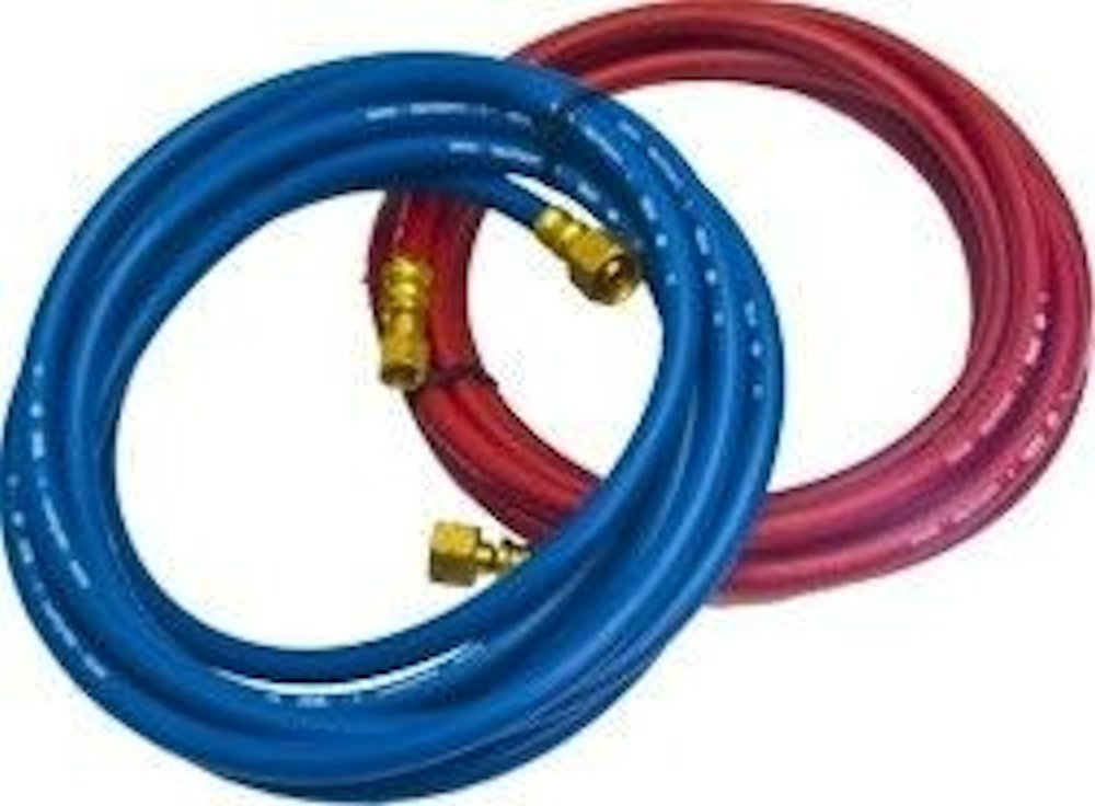 Clarik 6mm 1/4" Oxygen & Acetylene Welding Hose, 10m, 1/4"bsp Torch Fittings & 3/8"bsp Regulator Fittings