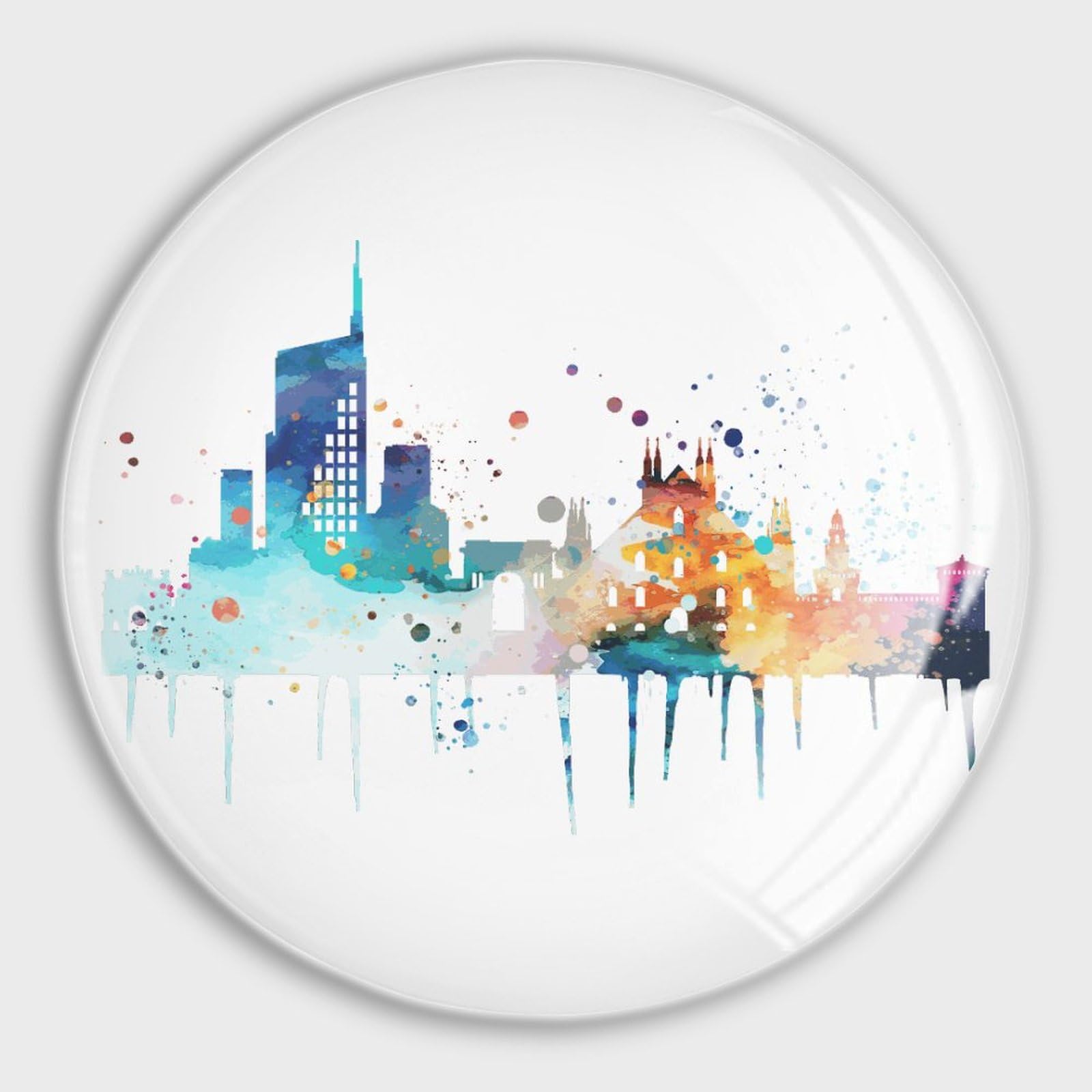Aimants ronds en verre pour réfrigérateur et tableau blanc x4