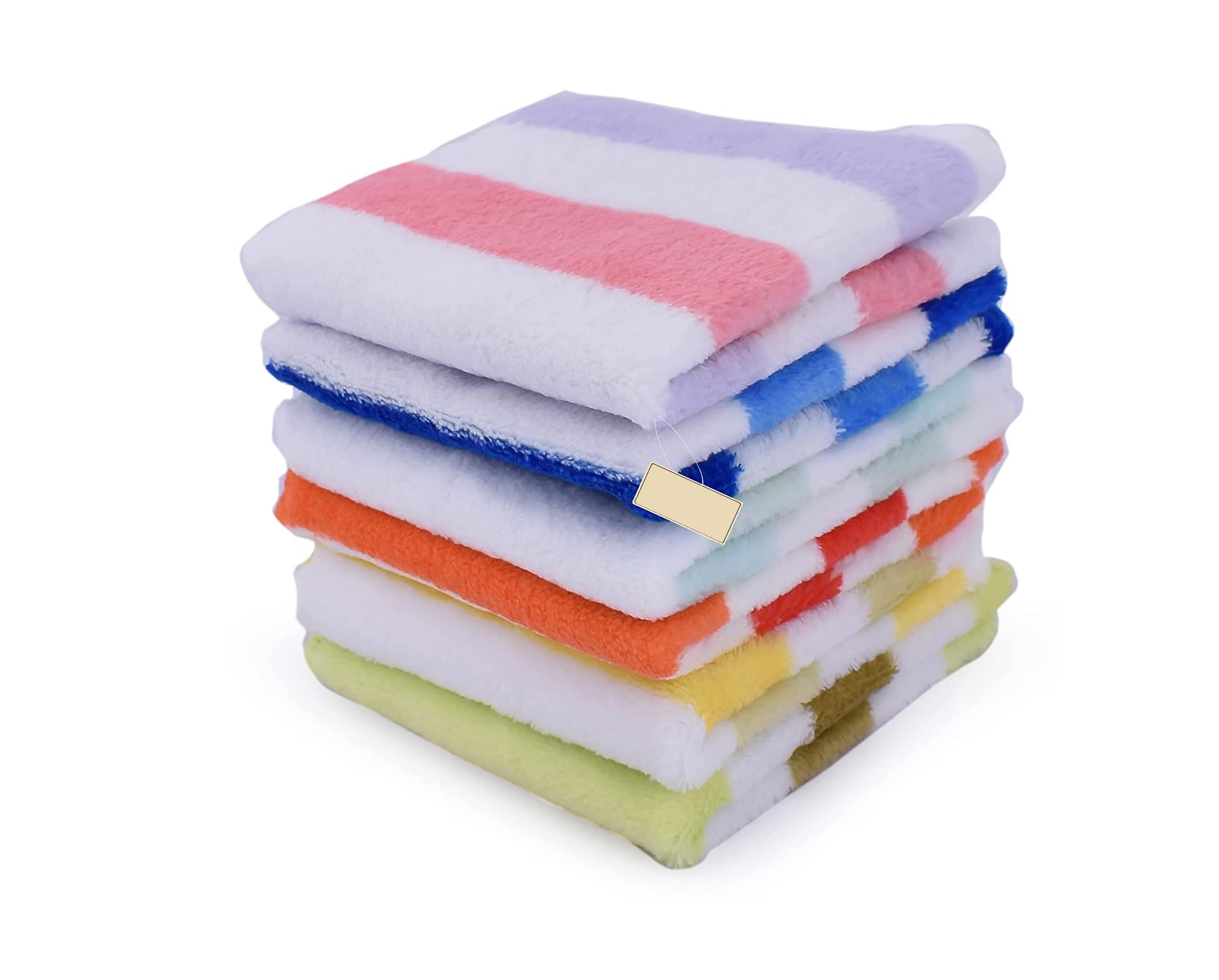 BEST FRIENDS FOREVER (BFF)Best Friends Forever Handkerchiefs Towel with Soft and Absorbent Material for Women's,Girls,Kids. Multicolored (10" x 10"inches) Pack of 6 Hankies. (Big Stripes)