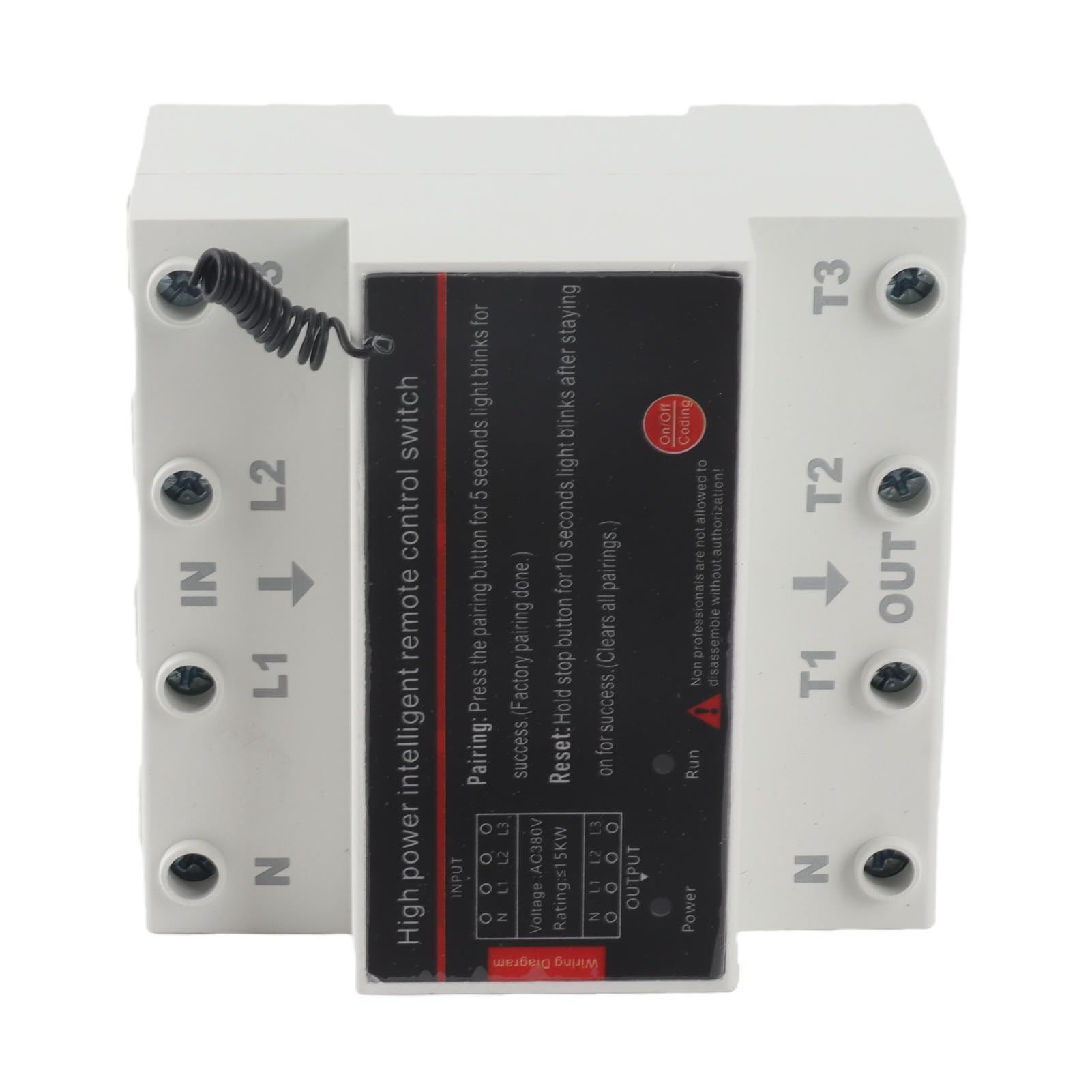 Interrupteur à Distance sans Fil triphasé AC380 V, Interrupteur D'alimentation Intelligent, Contrôle Longue Distance 3000 M, Interrupteur de Télécommande pour Moteur de Pompe,
