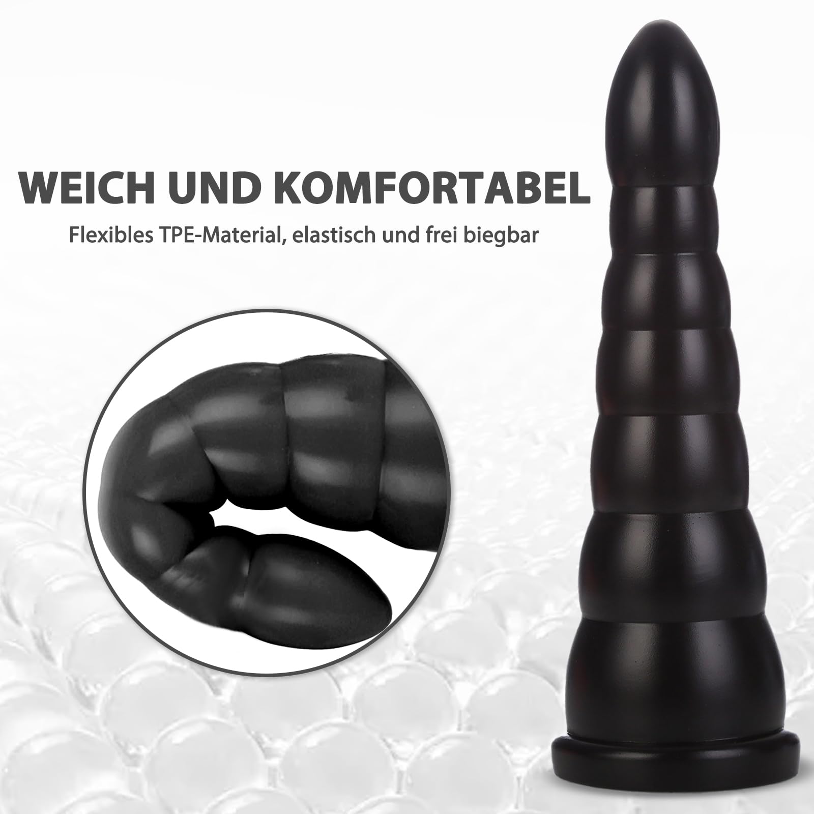 BDSMJOY Extra grande plug anal Plug Anal con 7 Bolas,Ø43~77 MM Expansión gradual consoladores juguetes sexuales,sexo extremo con fisting (Negro)