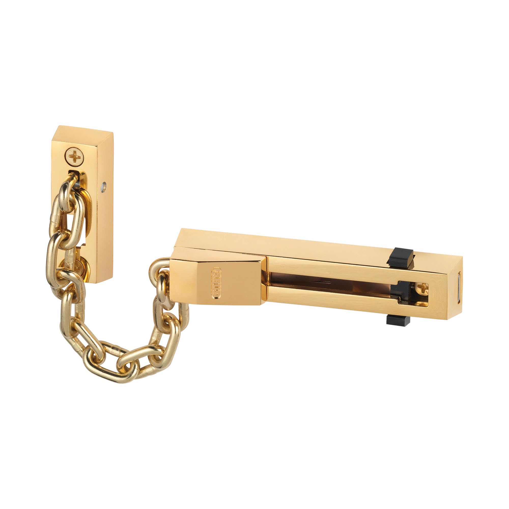 ABUS Chaîne de porte SK66 pour porte d'entrée et porte d'appartement - Chaîne de sécurité avec sécurité enfants pour portes fermant à gauche et à droite - laiton