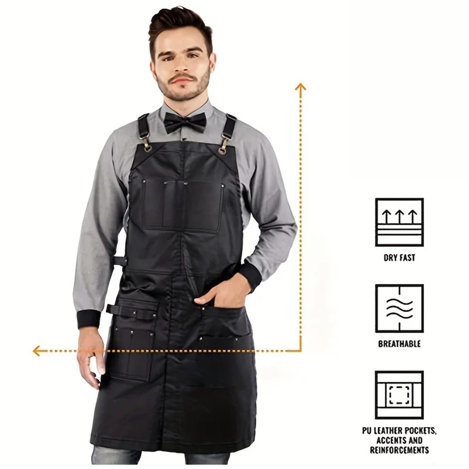 Grembiule impermeabile 2 pezzi per Cucinare | Grembiule anti-fouling da giardinaggio for barbiere multitasche