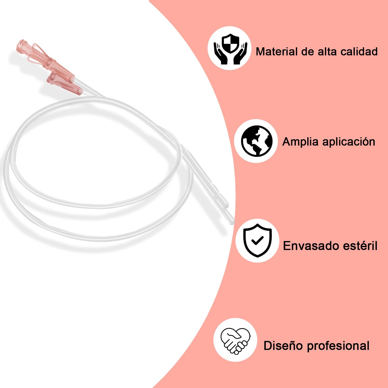 10 catéteres para perros con sonda de dragado uretral urinario de obstrucción de abertura lateral, instrumento veterinario (1,3 x 500 mm)