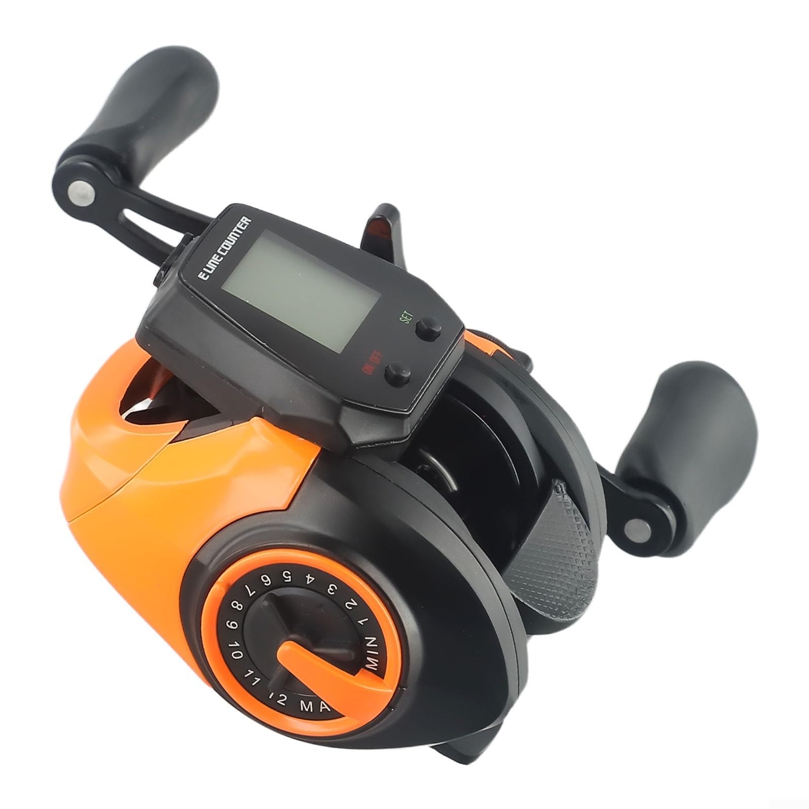 Honseadek Equipo de pesca digital carrete de pesca con alarma de picadura de pescado integrada y control eficaz de posición de profundidad, carrete de pesca de cebo para mano izquierda y derecha