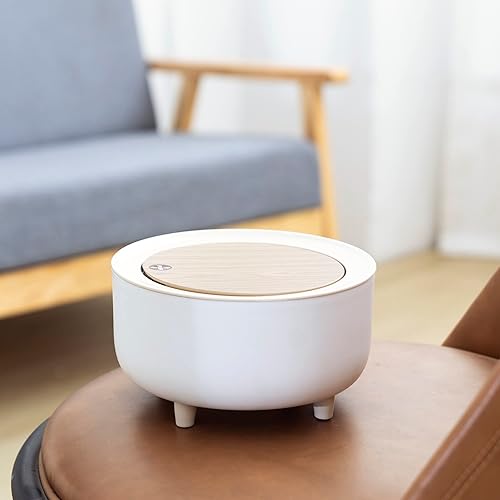 Miniatura 8 de Basurero de baño con tapa, de 2.6 galones, moderno para oficina, cerca del escritorio, para dormitorio, con parte superior a presión, cubo de basura