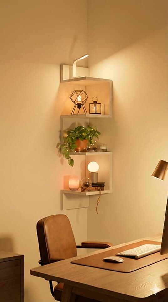 Prateleira De Canto Livros Nicho Mdf Branco Decoração (Branco)