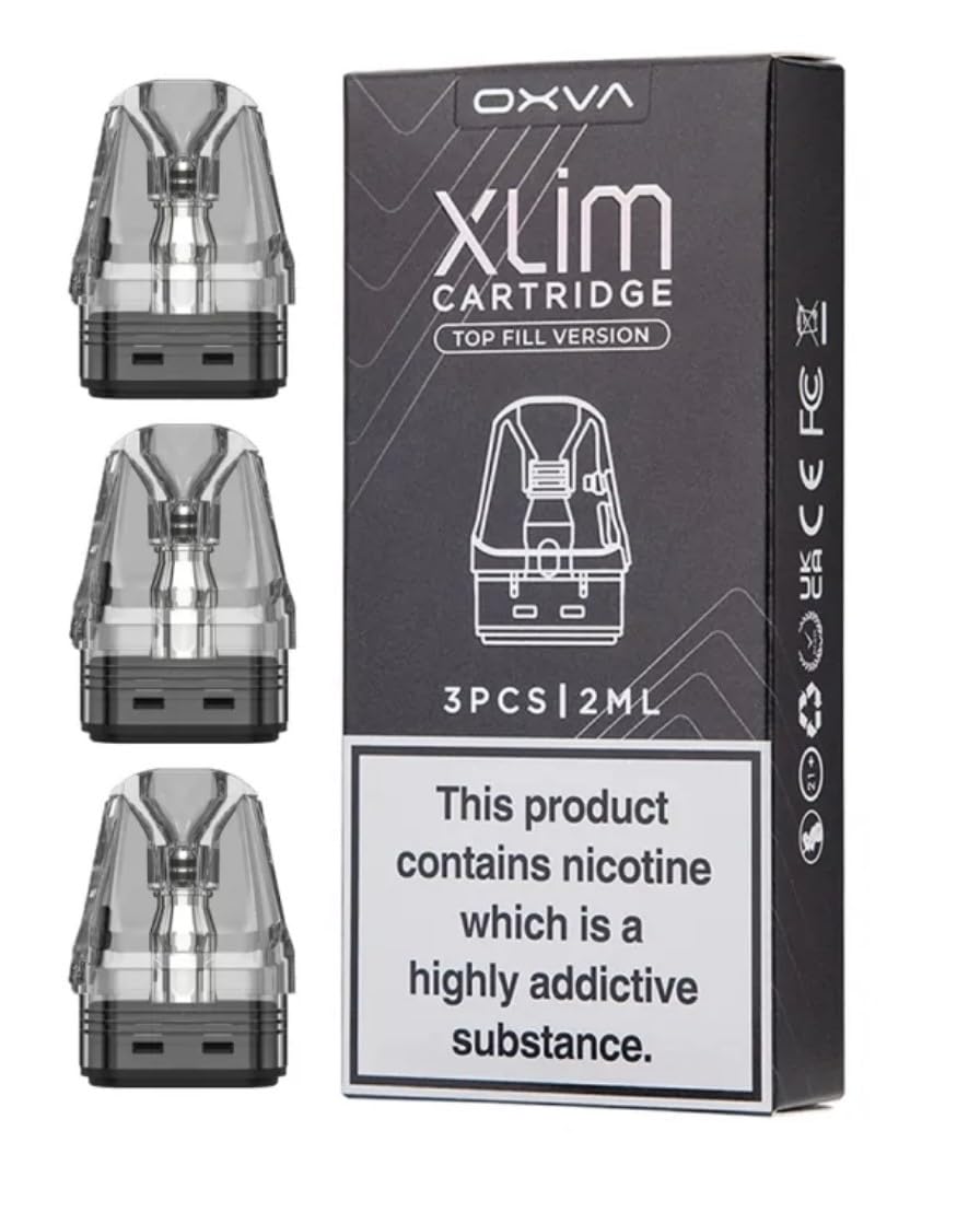 OXVA Pods in Mesh Coil Compatible with OXVA Xlim, Xlim Pro, Xlim SE, Xlim SQ and Xlim SQ PRO in 0.4, 0.6, 0.8 and 1.2 OHM (2ml) - No Nicotine/Pack of 3 (0.4 OHM)
