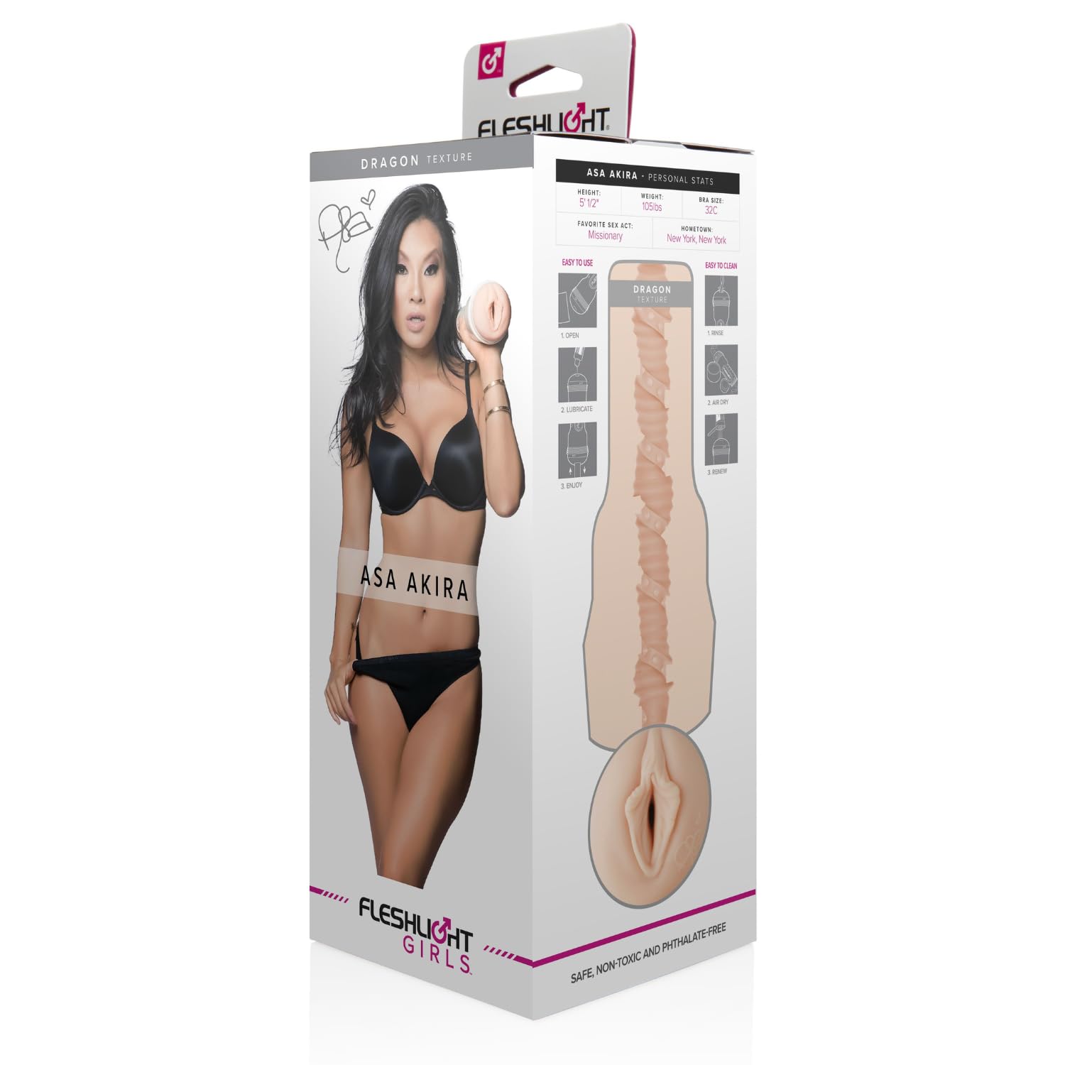 Fleshlight Asa Akira Dragon (Lady) - Masturbateur Homme Real Experience - Sensation Intense - Facile à Nettoyer