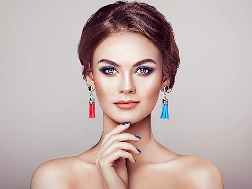 Vista 7 de Paxcoo - Borlas acrílicas para anillos de llavero o manualidades, 120 unidades Multicolor