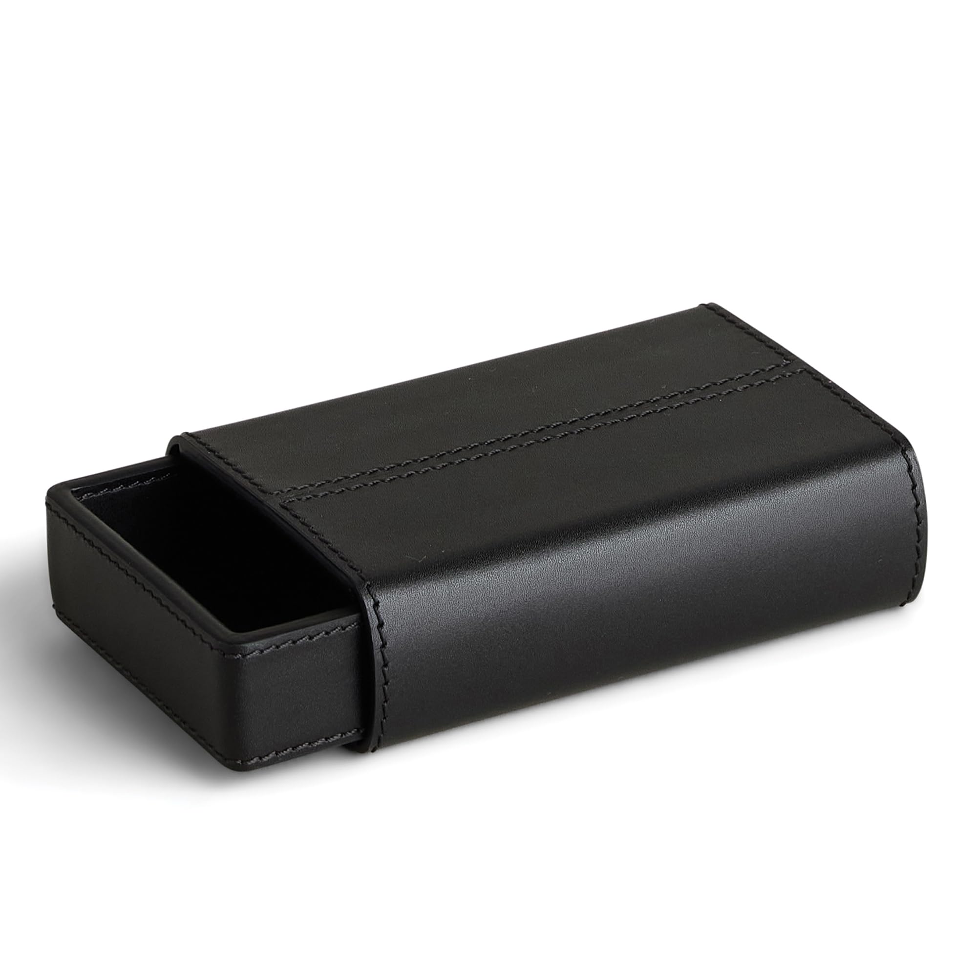 Preston Lane Mayfair Handmade Leather Matchstriker – Decorative Matchbox Holder with Built-In Striker, Stylish Coffee Table & Mantle Accent, Ink