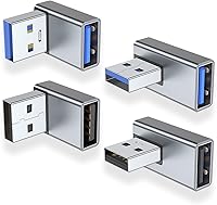 Vista 1 de AreMe Adaptador USB 3.0 de 90 grados, paquete de 4, ángulo hacia arriba y hacia abajo, ángulo izquierdo y recto USB A macho a hembra, extensor