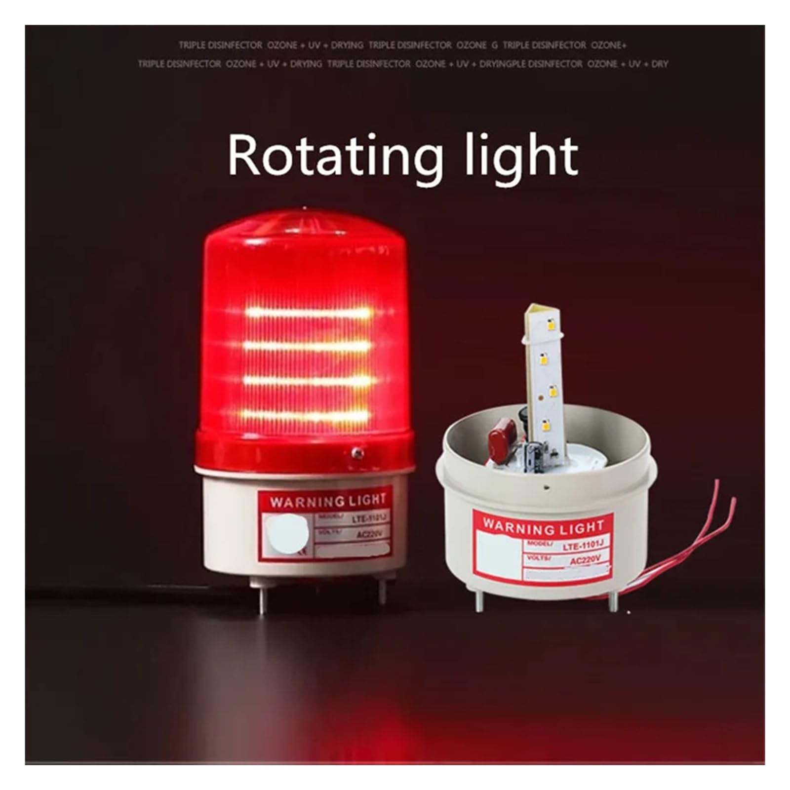 Przemysłowe światła ostrzegawcze DC 12 V 24 V 48 V LED-1101J czerwone, żółte, zielone, niebieskie, lampa ostrzegawcza, syrena, dźwięk i obracające się ostrzeżenie przemysłowe z brzęczykiem (48