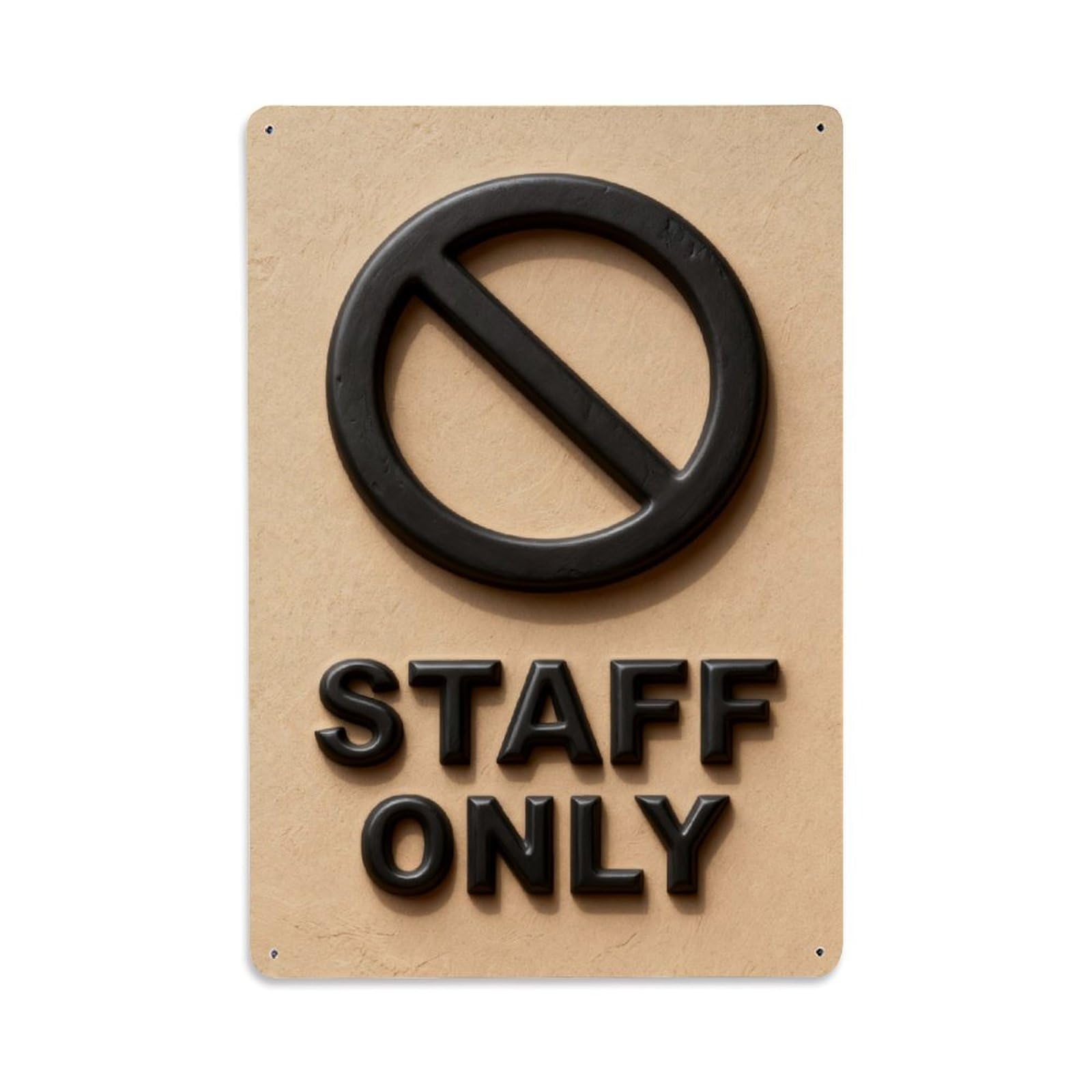 Staff Only Sign Pattern Vintage Metal Tin Sign Retro Wall Decor, Bar Garage Cafe Kitchen Home Wall Art Poster Decoration 8x12inches