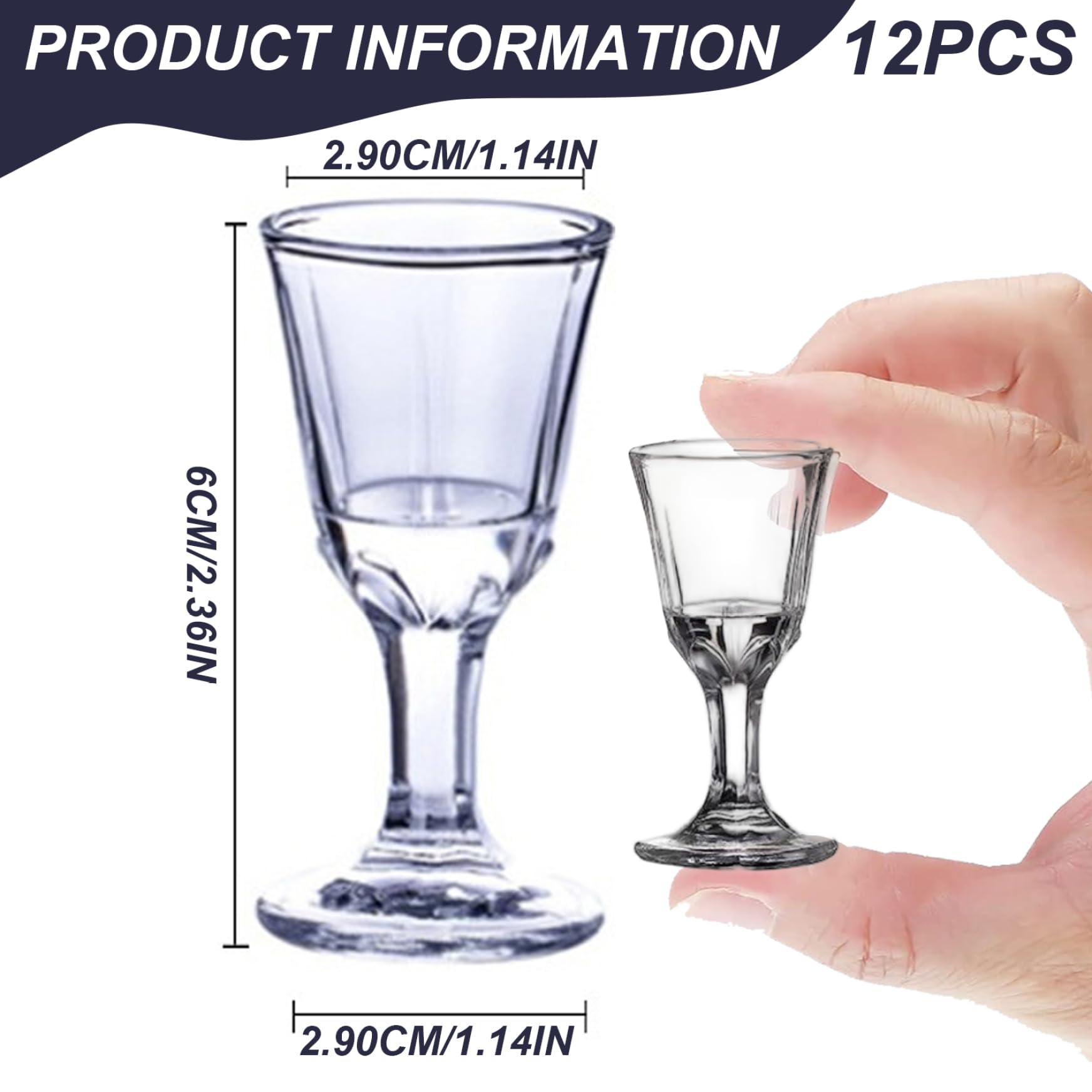 Mini copas de chupito de 12 piezas, 10 ml de vaso de vino mini con base, pequeñas tazas de vidrio para vino, tequila, whisky, espíritus