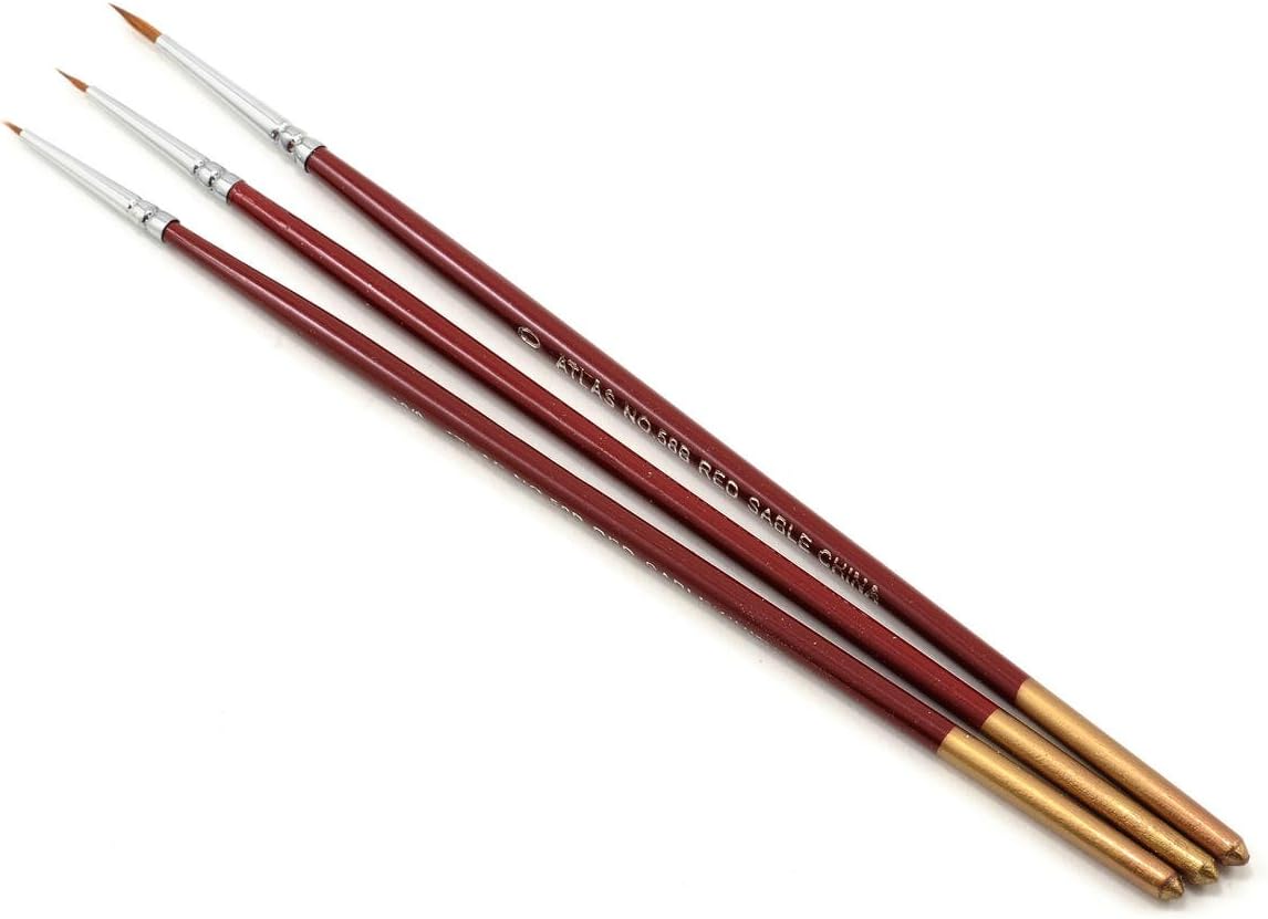 Atlas Brush Red Sable Brush Set 10/0-5/0-0 (3)