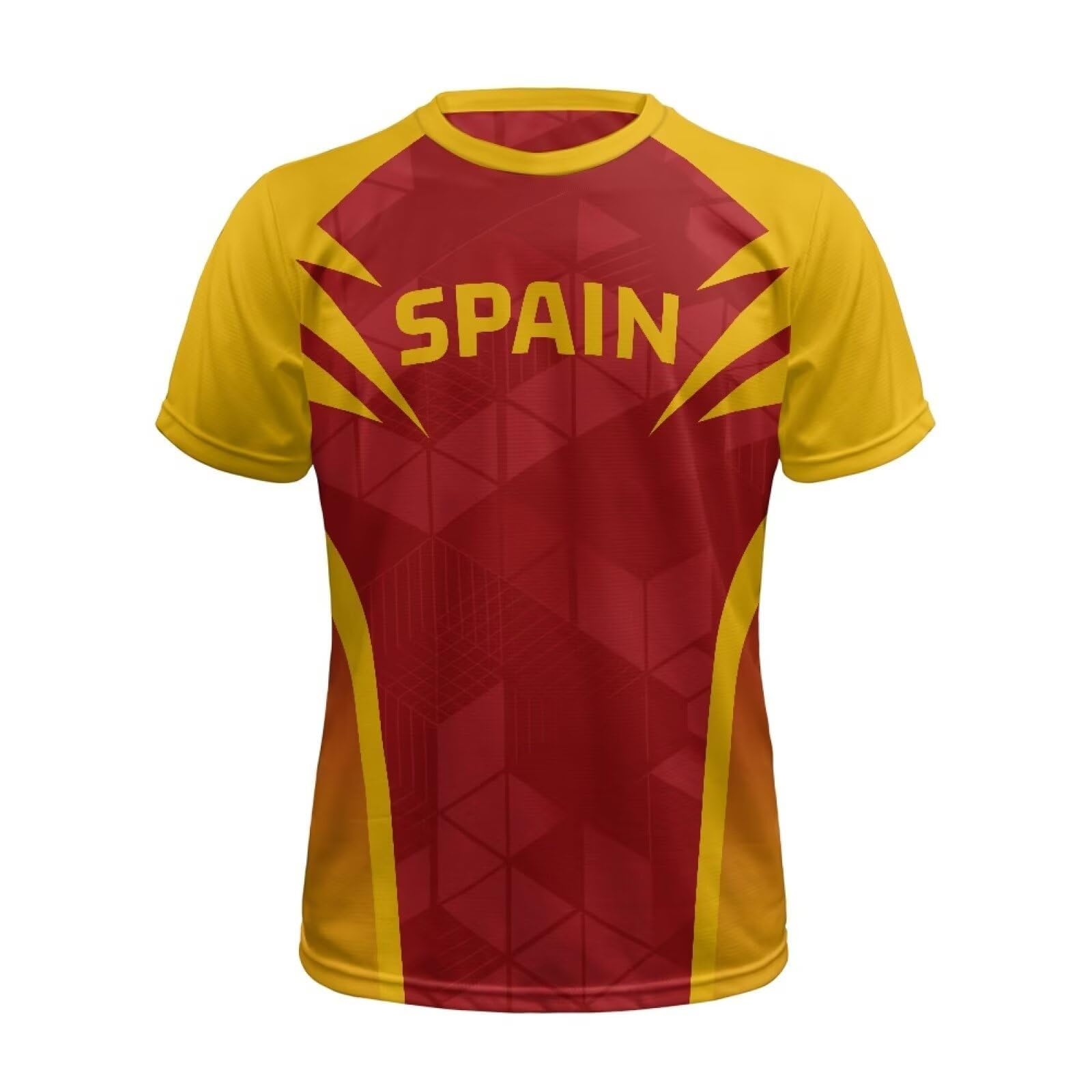 FIFA 2026 Mens World Cup T Shirt,Spain Football Shirt Mens Regular Fit T-Shirts Breathable Short Sleeve Moisture-Wicking Tees with Flag Printed Crew Neck Tops Summer Clothes for Workout Yellow
