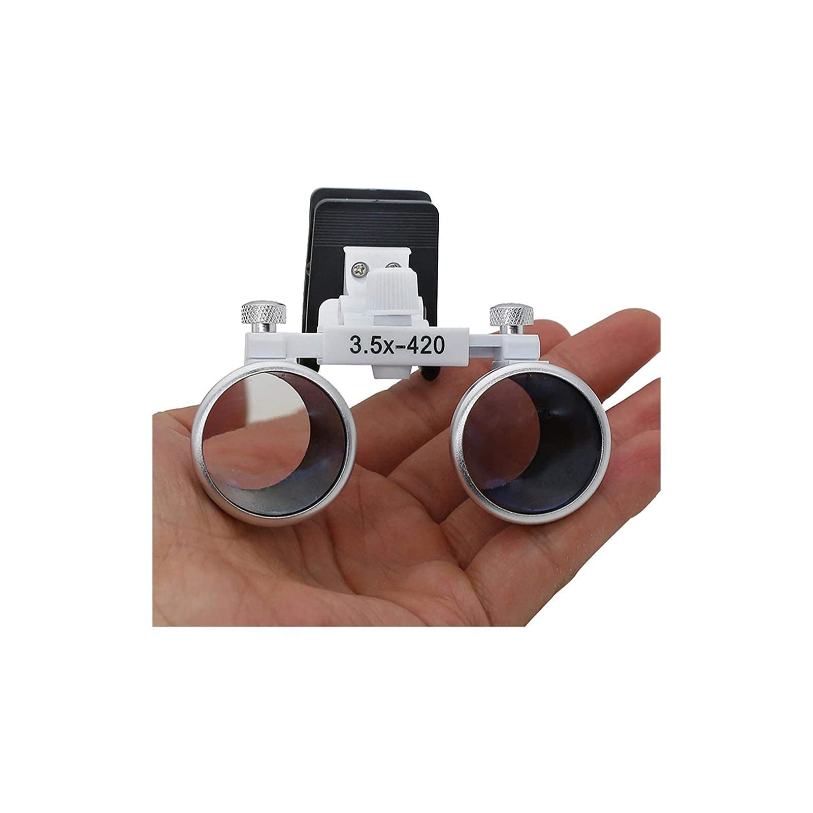 Lupas con Montura para la Cabeza, lupas con luz, Lupa con Clip de 3,5 aumentos, Lupa Binocular para Laboratorio