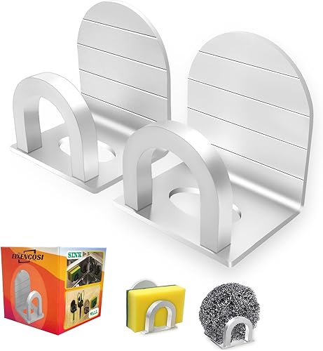 Soporte de esponja para fregadero de cocina, esponja de platos y soporte para cepillo, aleación de aluminio de acero inoxidable SUS304, a prueba de