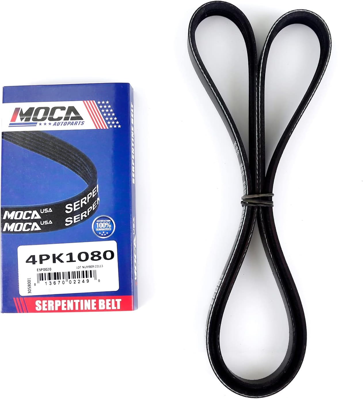 MOCA 4PK1080 EPDM Serpentine Belt Fits 95-04 Toyota Tacoma 2.4L L4 Gas DOHC & 01-05 Tracker 2.5L V6