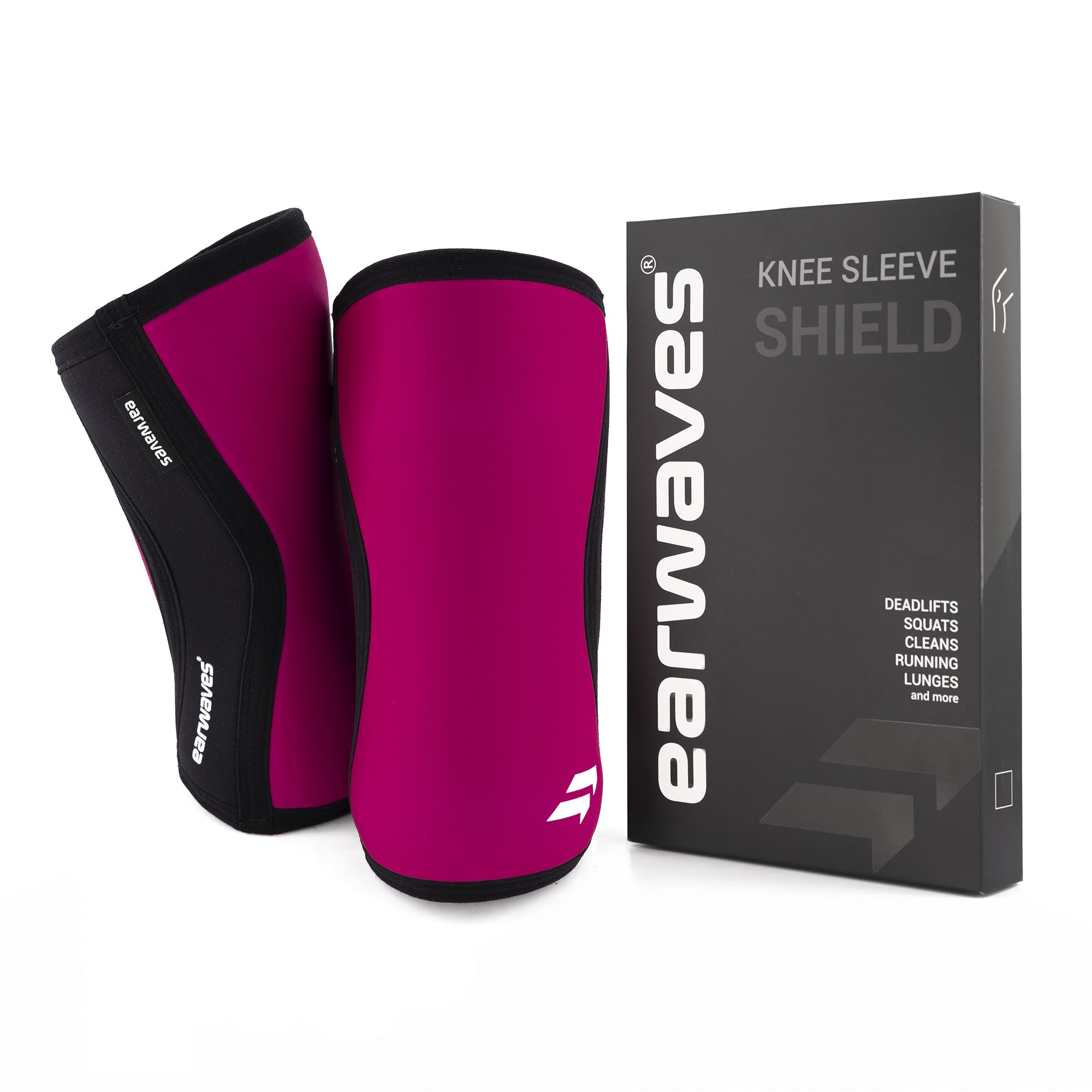 Earwaves ® Shield Knee Sleeves - Paire de genouillères en néoprène 5 mm & 7 mm. Genoux protection pour l'haltérophilie, les squats, lunges.