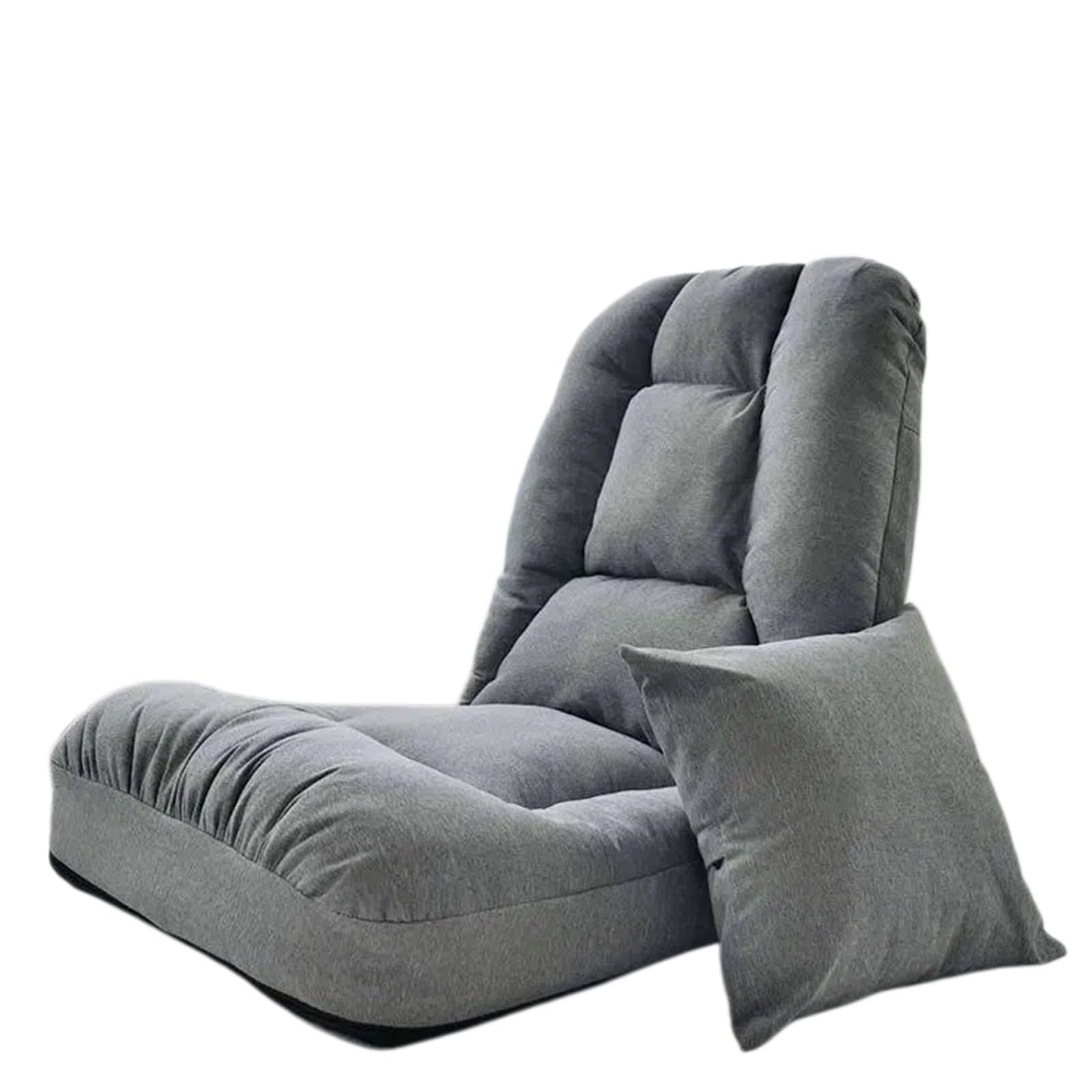 WQQYU6HKF sofa chair Folding Lazy Sofa Tatami Bed Backrest Seat for Dormitory Reclining Lounge Chair living room chair(Gris)