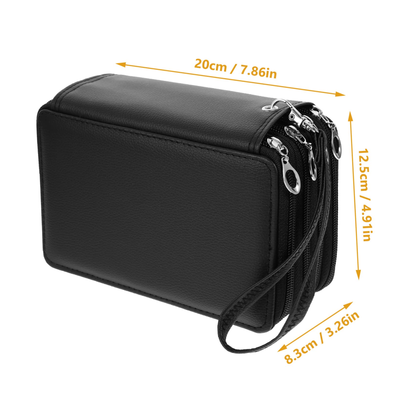Operitacx Astuccio Pu Strati Con Cerniera Organizer Portatile Per Cancelleria Borsa Per Matite Nera Per Scuola e Ufficio