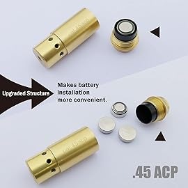 ARKSight Laser BoreSighter for 45acp and 9MM Cal, Red Laser Brass Chamber Bore Sight Kit for Handgun