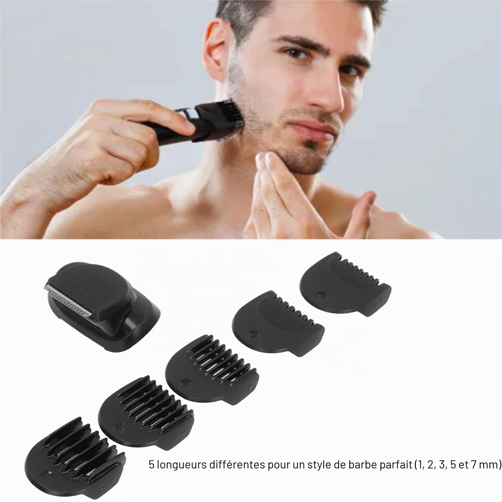 Accessoire de tondeuse à barbe électrique pour série 5 6 7 5018s 5020s 5035s 5049cs Tondeuse de rechange avec tête de peigne de 5 pièces, peignes de guidage de rasoir de rechange