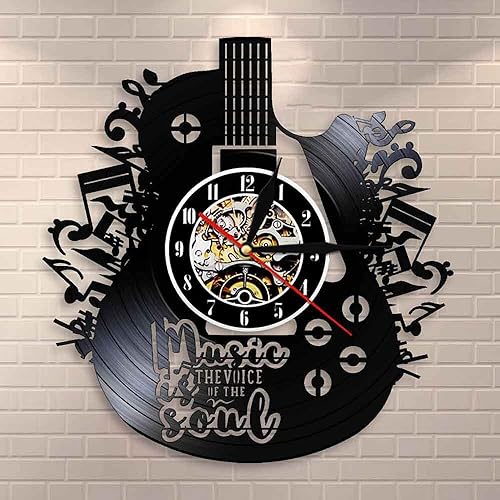 Miniatura 2 de Reloj de pared con luz LED de 110 V, arte 3D, reloj de pared negro, moderno, acrílico, silencioso, decoración de pared grande, reloj en forma de