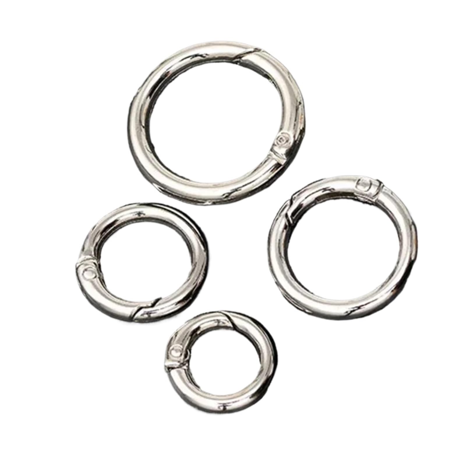 50Pcs Metal Purse Buckles Spring O Ring Round Carabiner Snap Hook Keyring Clasp DIY Jewelry Bag Accessories for Keyrings,Wallets(Silver 33mm)