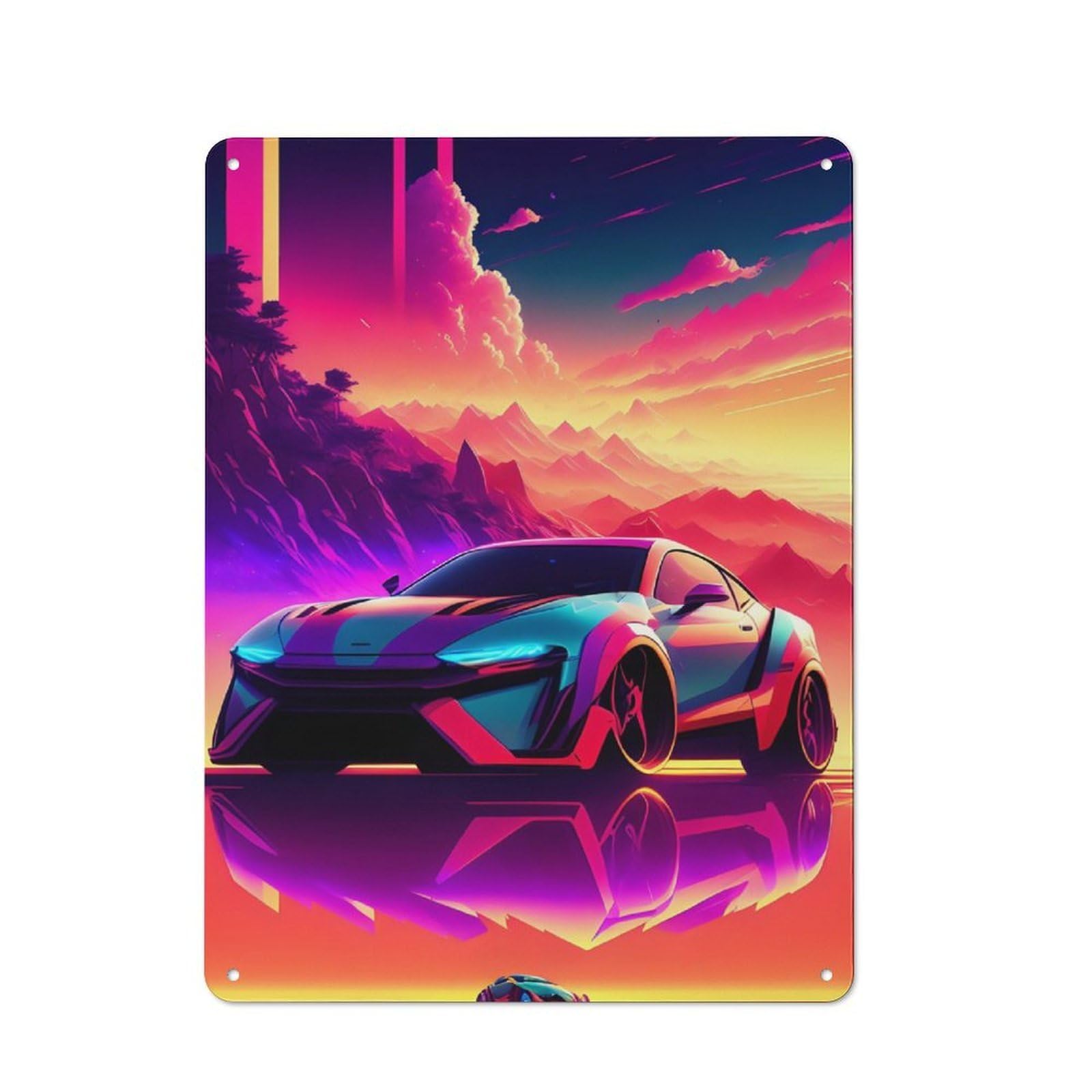 Junmoney Retro Car 17 For Home Office Or Studio, Retro Tin Wall Plaque 40X30cm, A Housewarming Gift For Creative Workspace Decorators