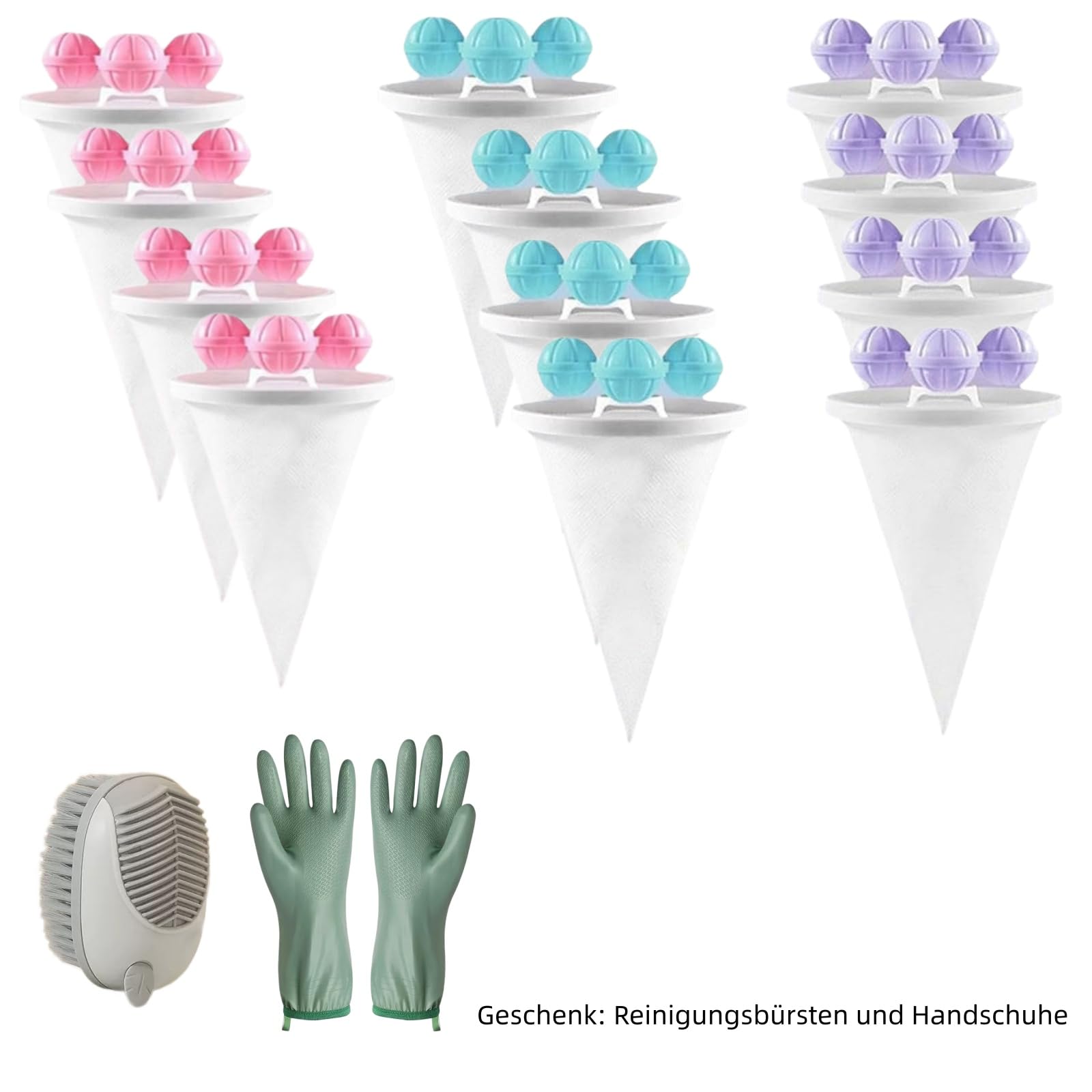 3/6/9/12 Pcs Filterbeutel Waschmaschine Haarentferner, 2026 Neu Wiederverwendbar Haarfilter, Tierhaarentferner Waschmaschine Netz Beutel Entfernt Tierhaare Fusseln Und Flusen Waschbälle (12Pcs)